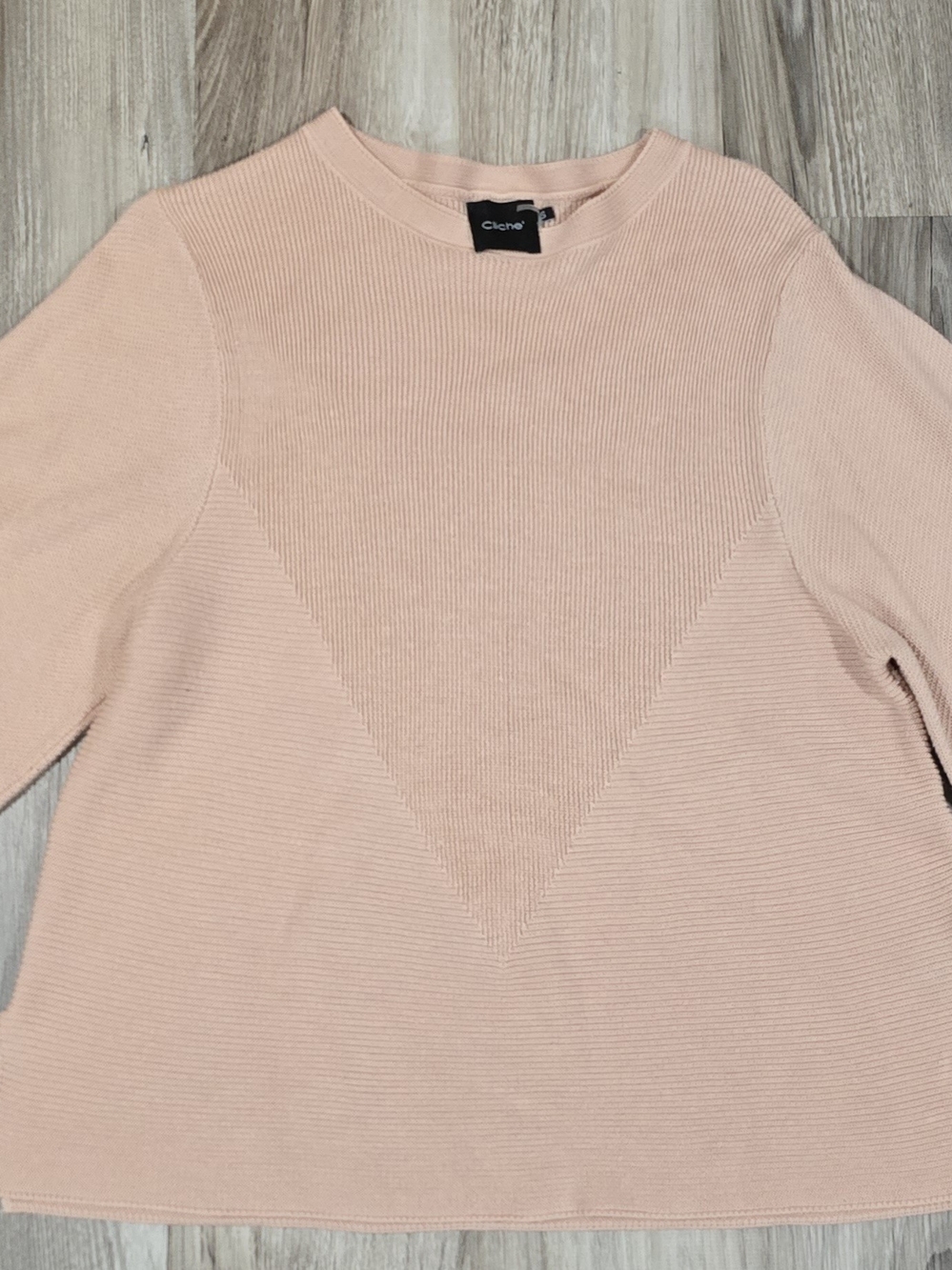Blush Pink Ribbed Women's Sweater